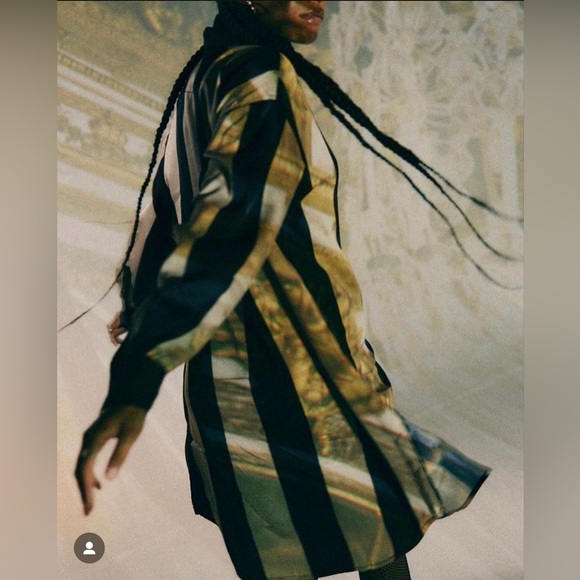 Honor the Gift Casual Silky Long Sleeve Women Dress Shirt in Black Cream NEW - Picture 7 of 9